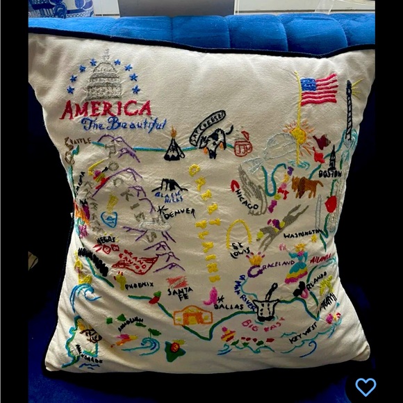 RARE Vintage Catstudio America the Beautiful 20” pillow